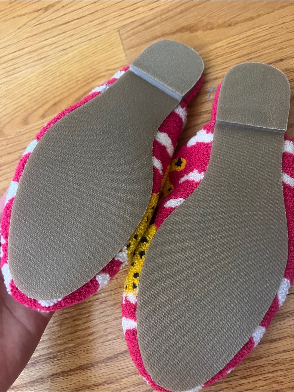 Printfresh Pink & Yellow spotted Leopard Terry Crochet Mules Flats New 8 - Picture 5 of 7